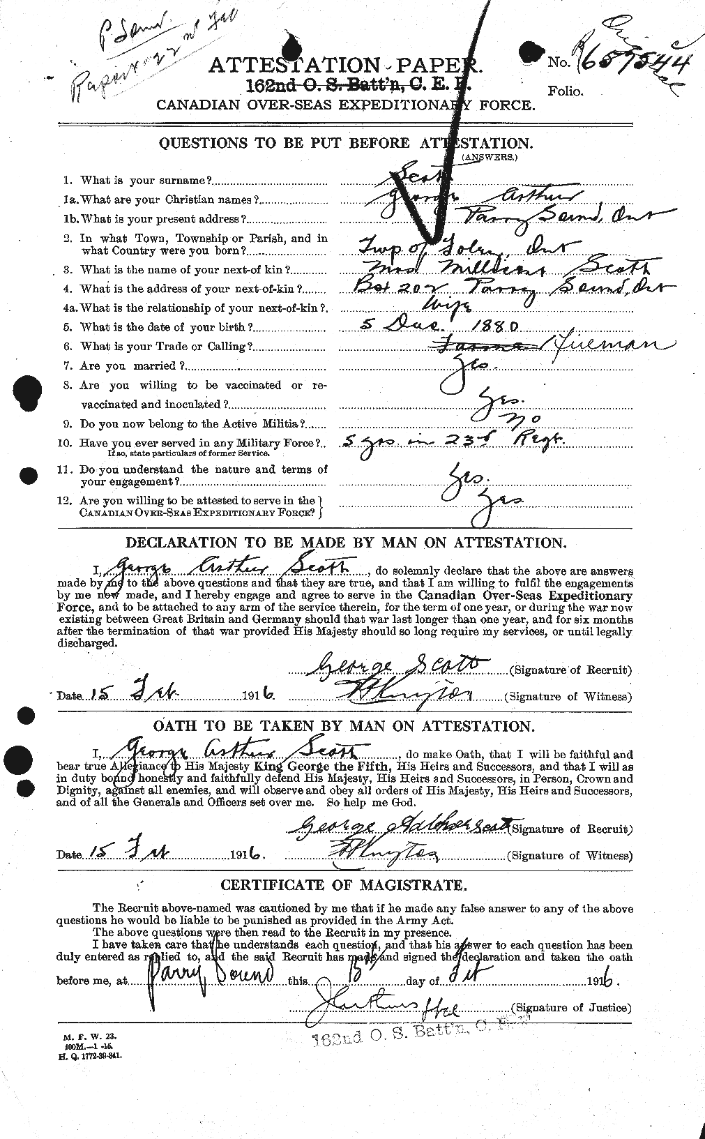 Personnel Records of the First World War - CEF 083572a