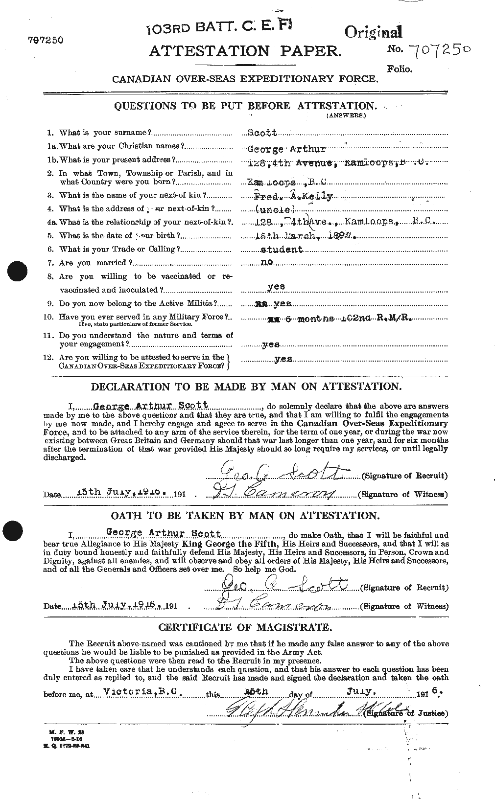 Personnel Records of the First World War - CEF 083573a