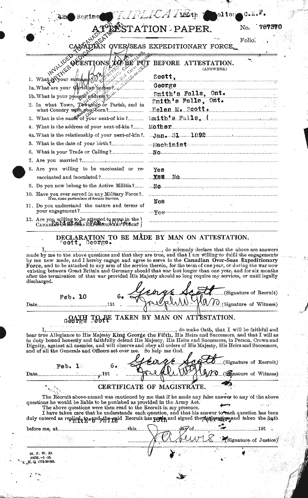 Personnel Records of the First World War - CEF 083584a