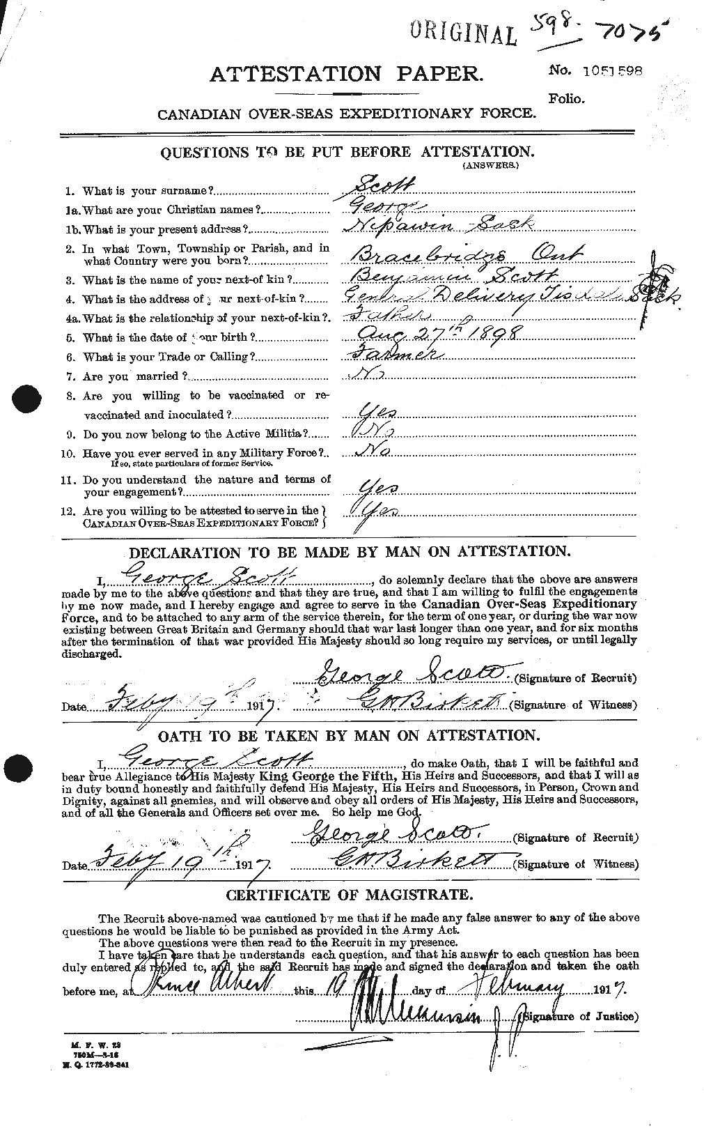 Personnel Records of the First World War - CEF 083585a