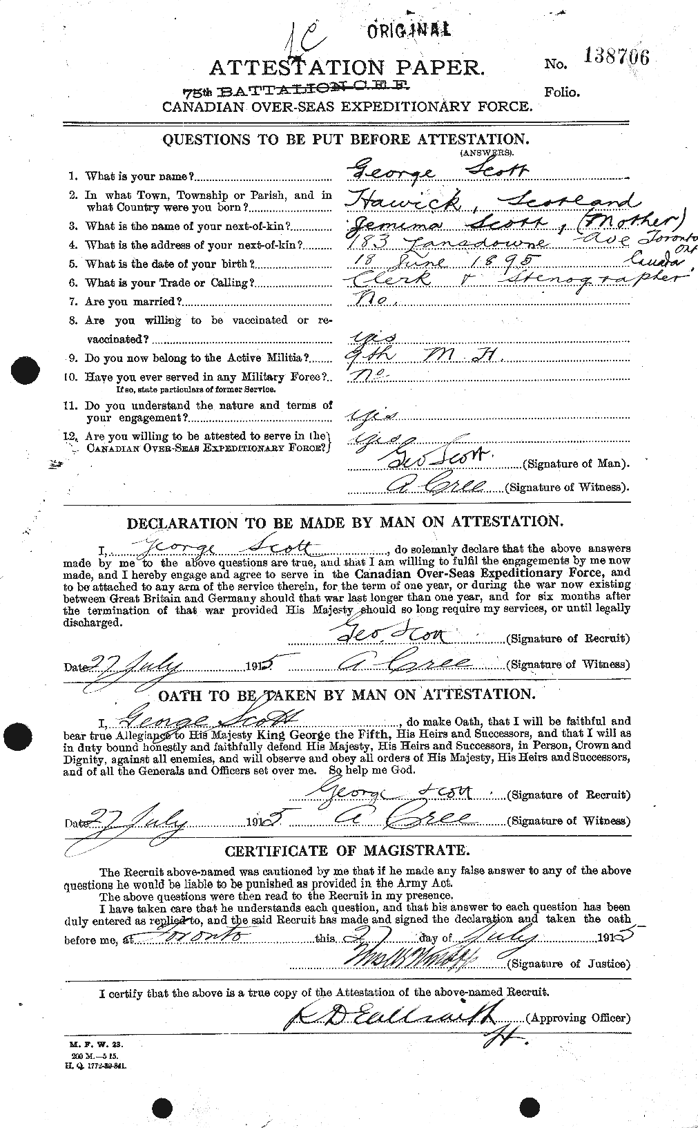 Personnel Records of the First World War - CEF 083586a