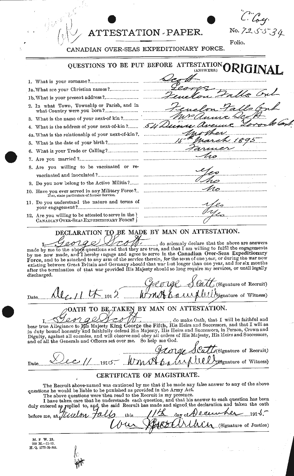 Personnel Records of the First World War - CEF 083588a