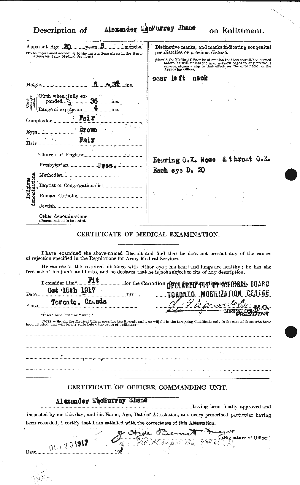 Dossiers du Personnel de la Première Guerre mondiale - CEC 084136b