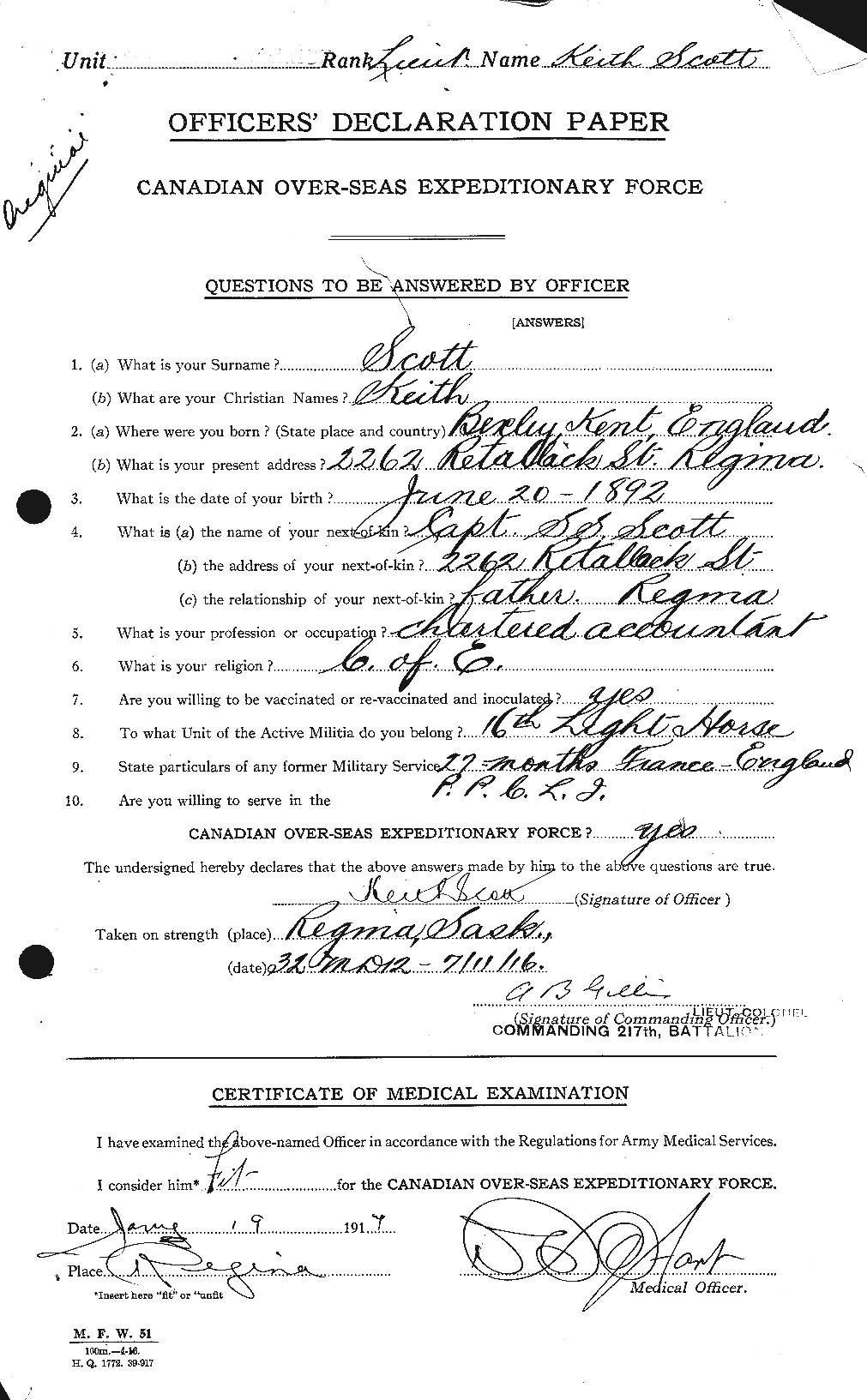 Personnel Records of the First World War - CEF 084157a