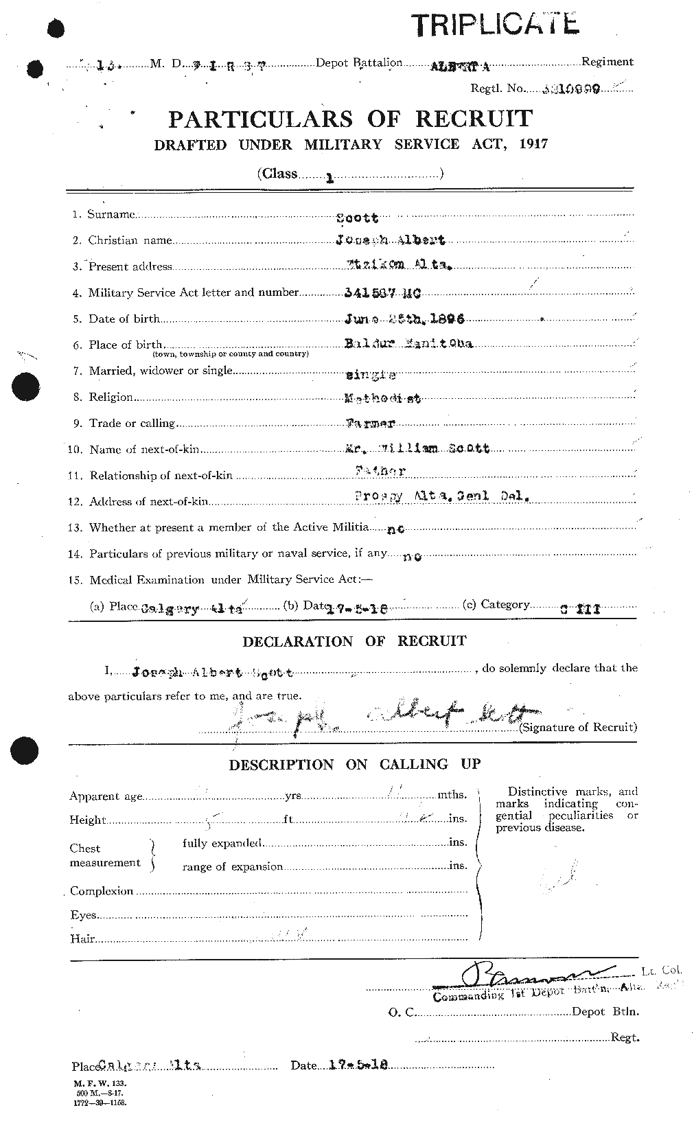 Personnel Records of the First World War - CEF 084169a