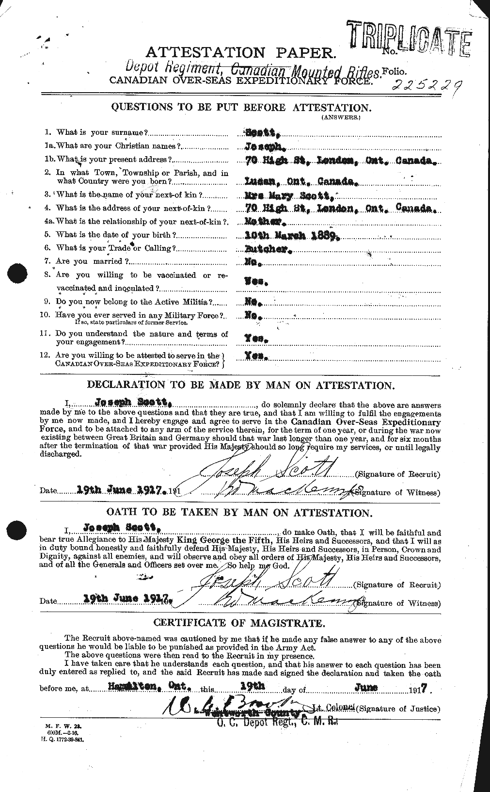 Personnel Records of the First World War - CEF 084172a