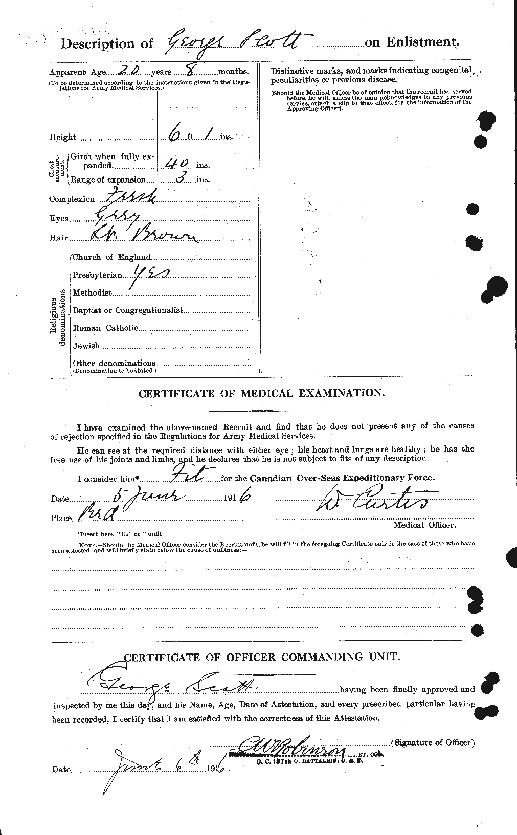 Dossiers du Personnel de la Première Guerre mondiale - CEC 084348b