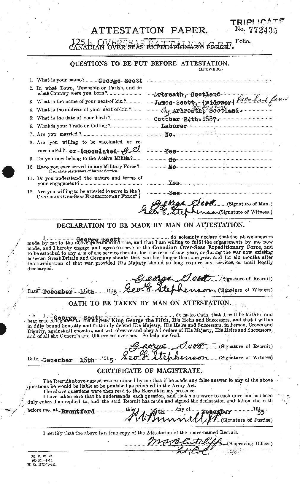 Personnel Records of the First World War - CEF 084352a