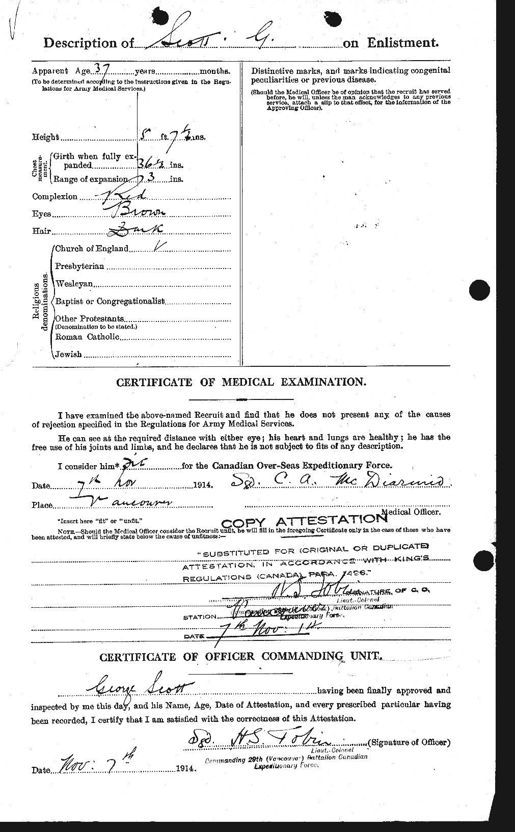 Personnel Records of the First World War - CEF 084364b