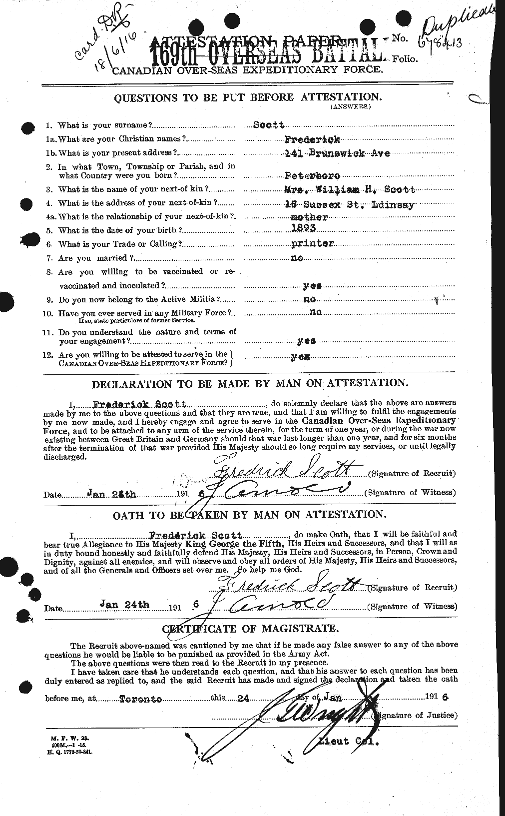 Personnel Records of the First World War - CEF 084399a
