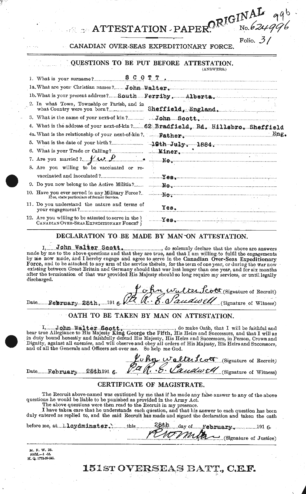 Personnel Records of the First World War - CEF 084412a