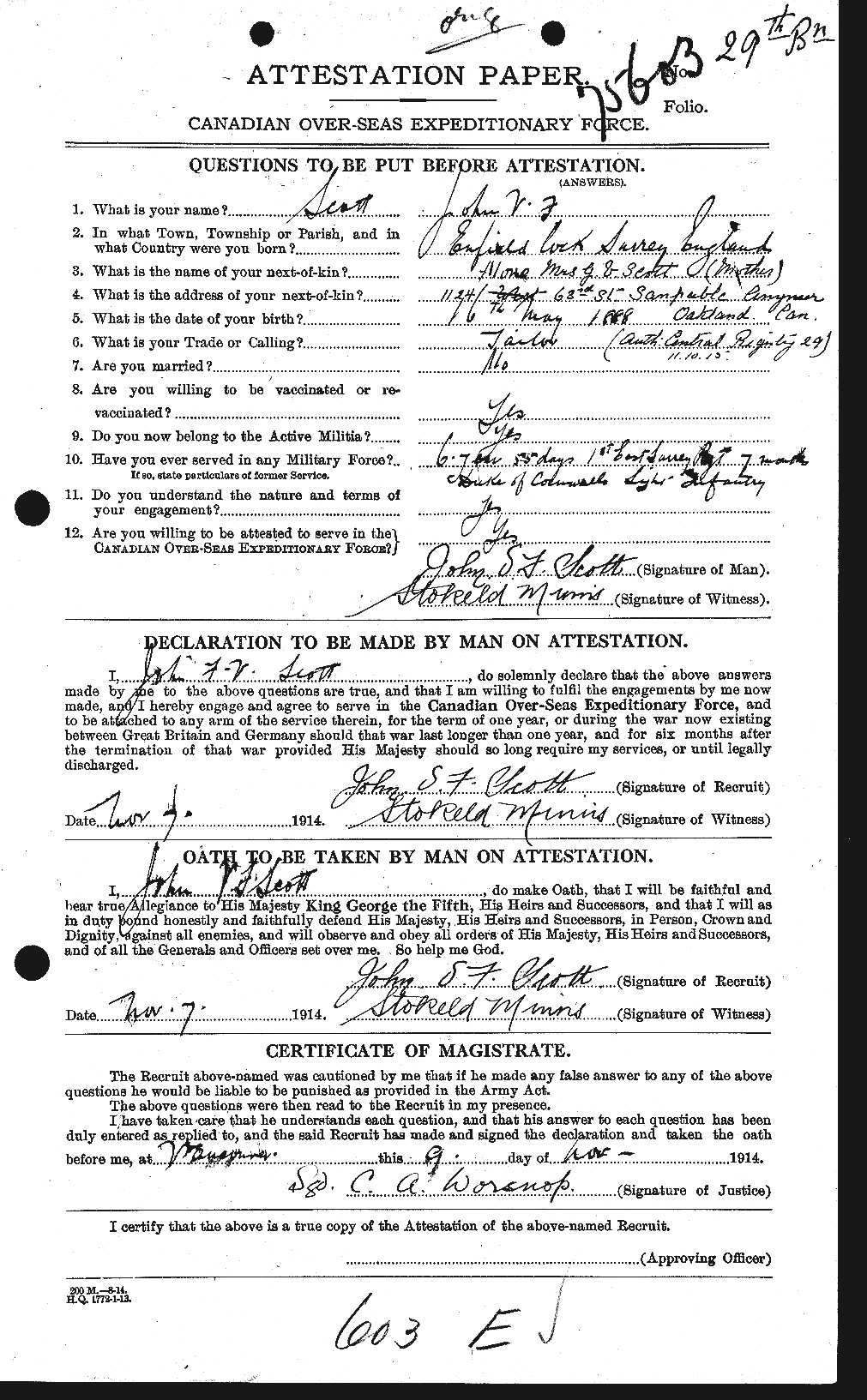 Personnel Records of the First World War - CEF 084414a