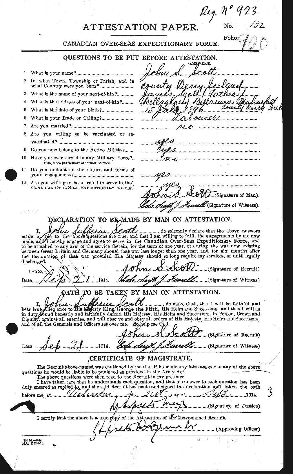Personnel Records of the First World War - CEF 084420a