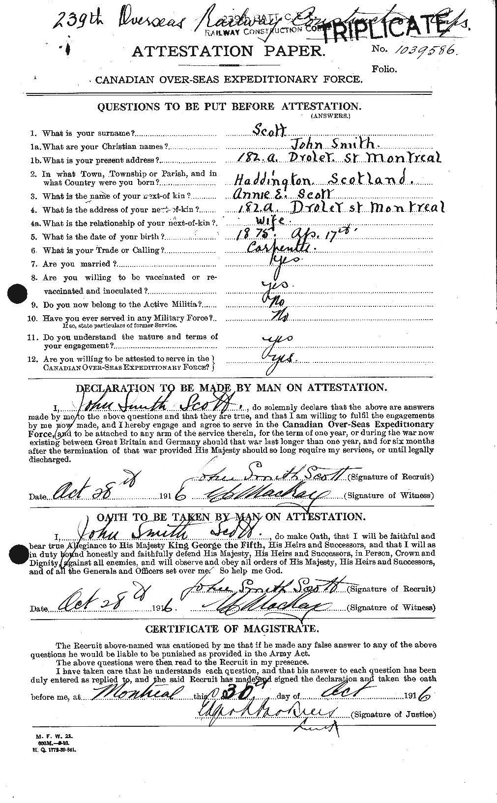 Personnel Records of the First World War - CEF 084424a
