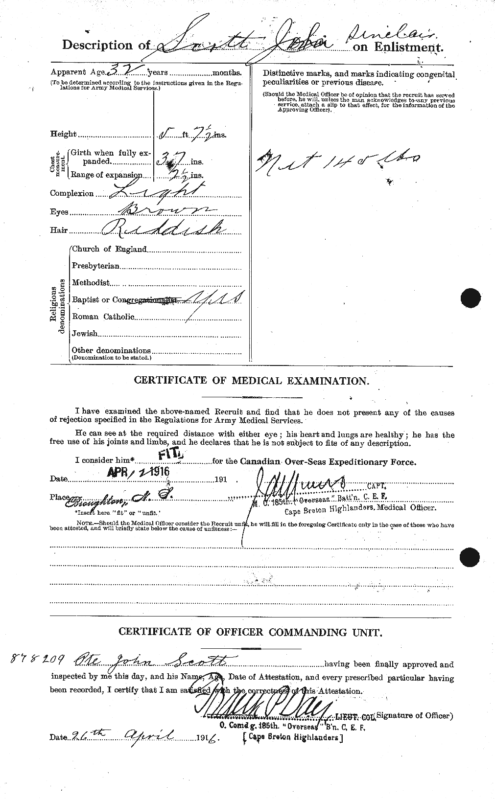 Personnel Records of the First World War - CEF 084426b