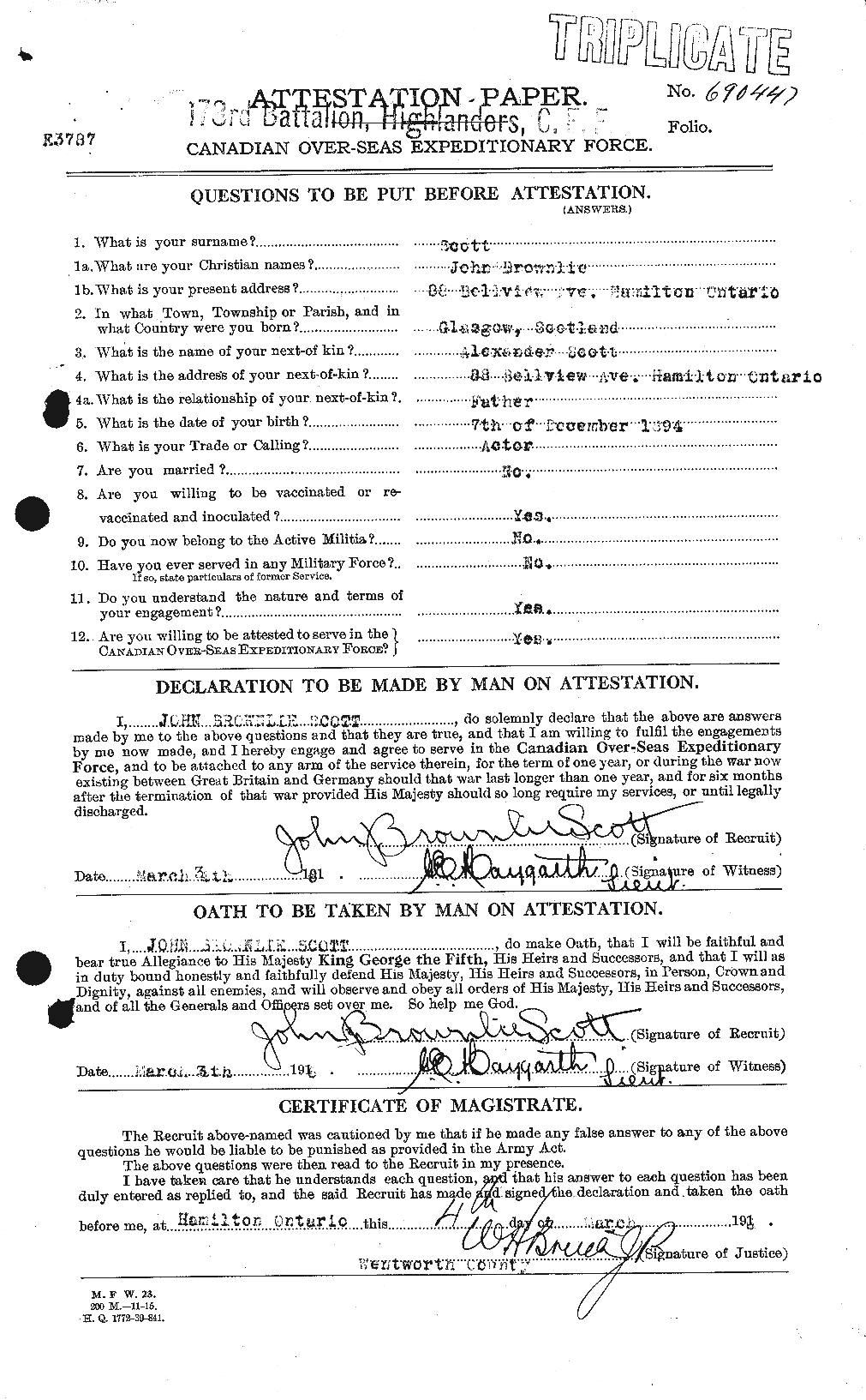 Personnel Records of the First World War - CEF 084654a