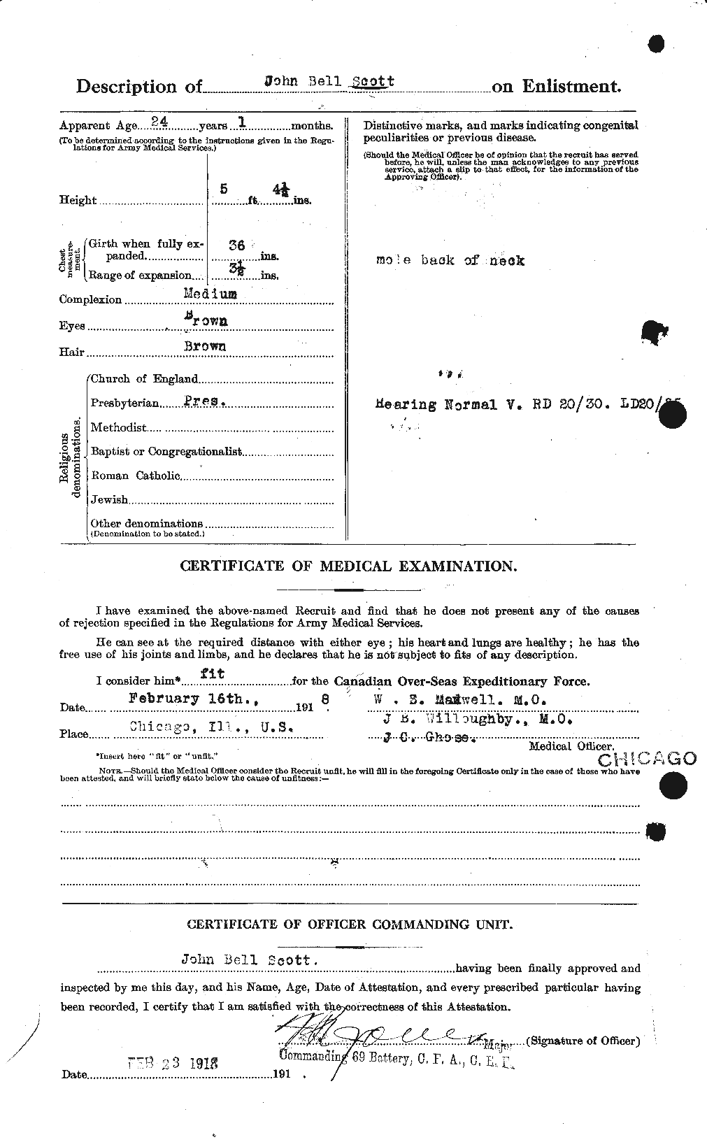 Dossiers du Personnel de la Première Guerre mondiale - CEC 084657b