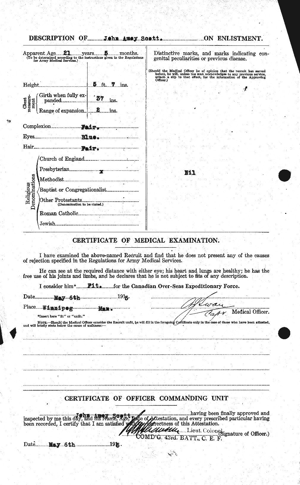 Personnel Records of the First World War - CEF 084661b