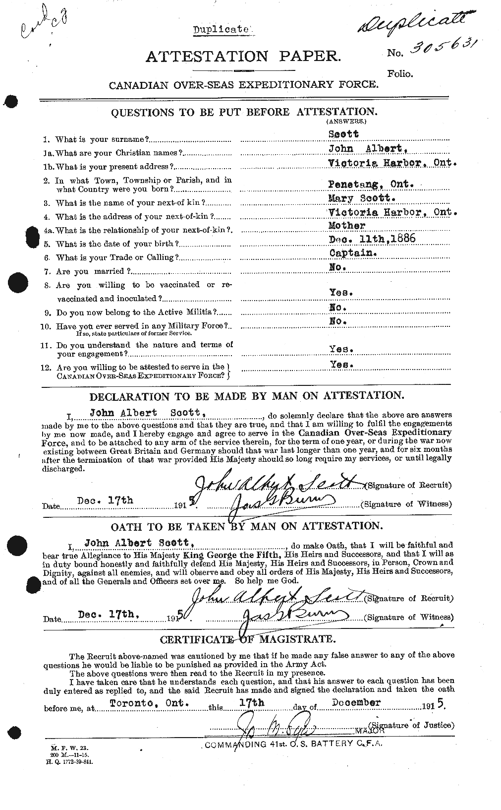 Personnel Records of the First World War - CEF 084669a