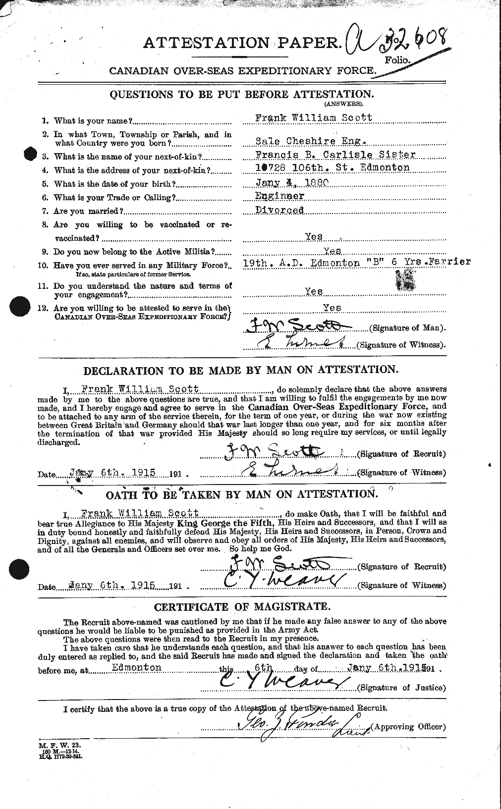 Personnel Records of the First World War - CEF 084687a