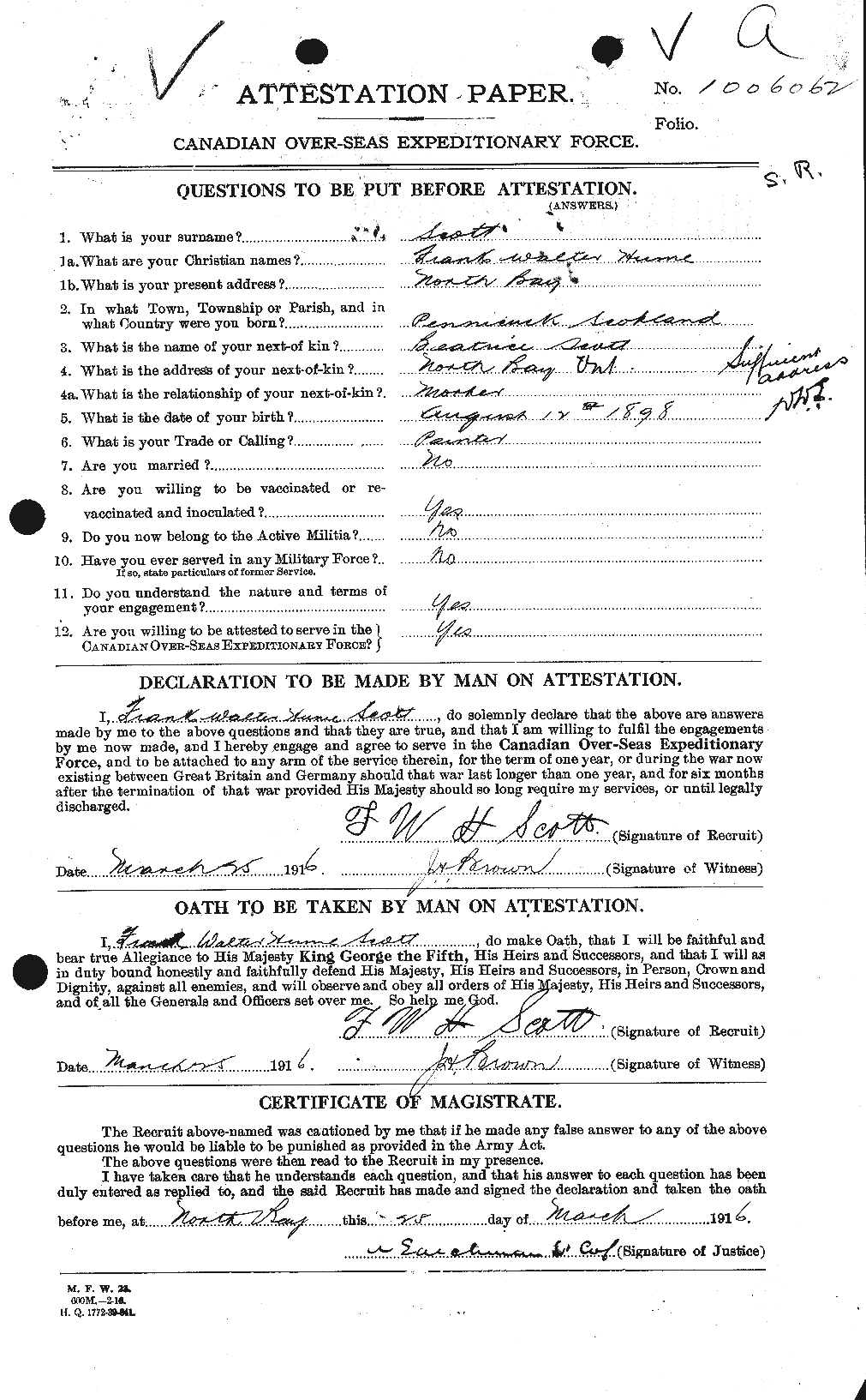 Personnel Records of the First World War - CEF 084689a