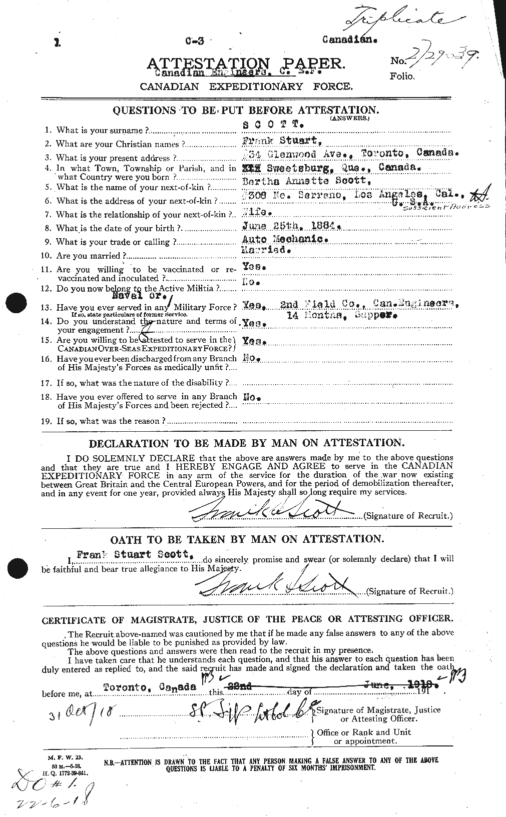 Personnel Records of the First World War - CEF 084690a