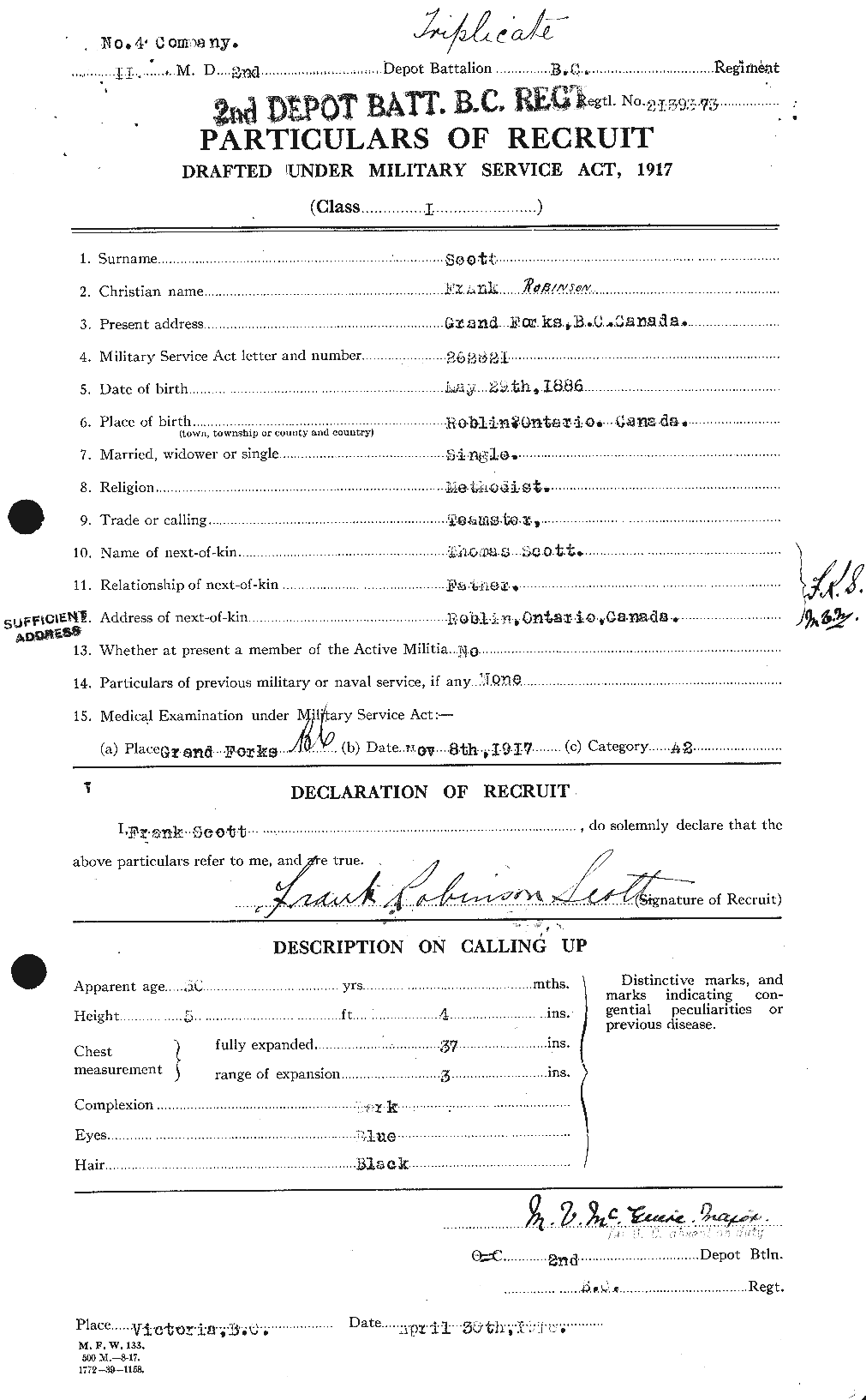 Personnel Records of the First World War - CEF 084694a