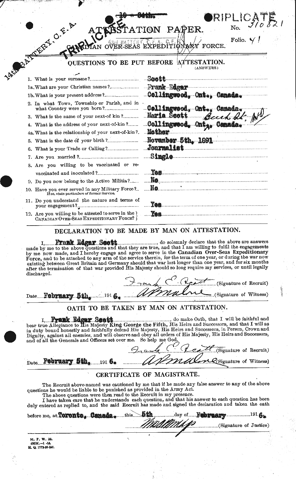 Personnel Records of the First World War - CEF 084704a