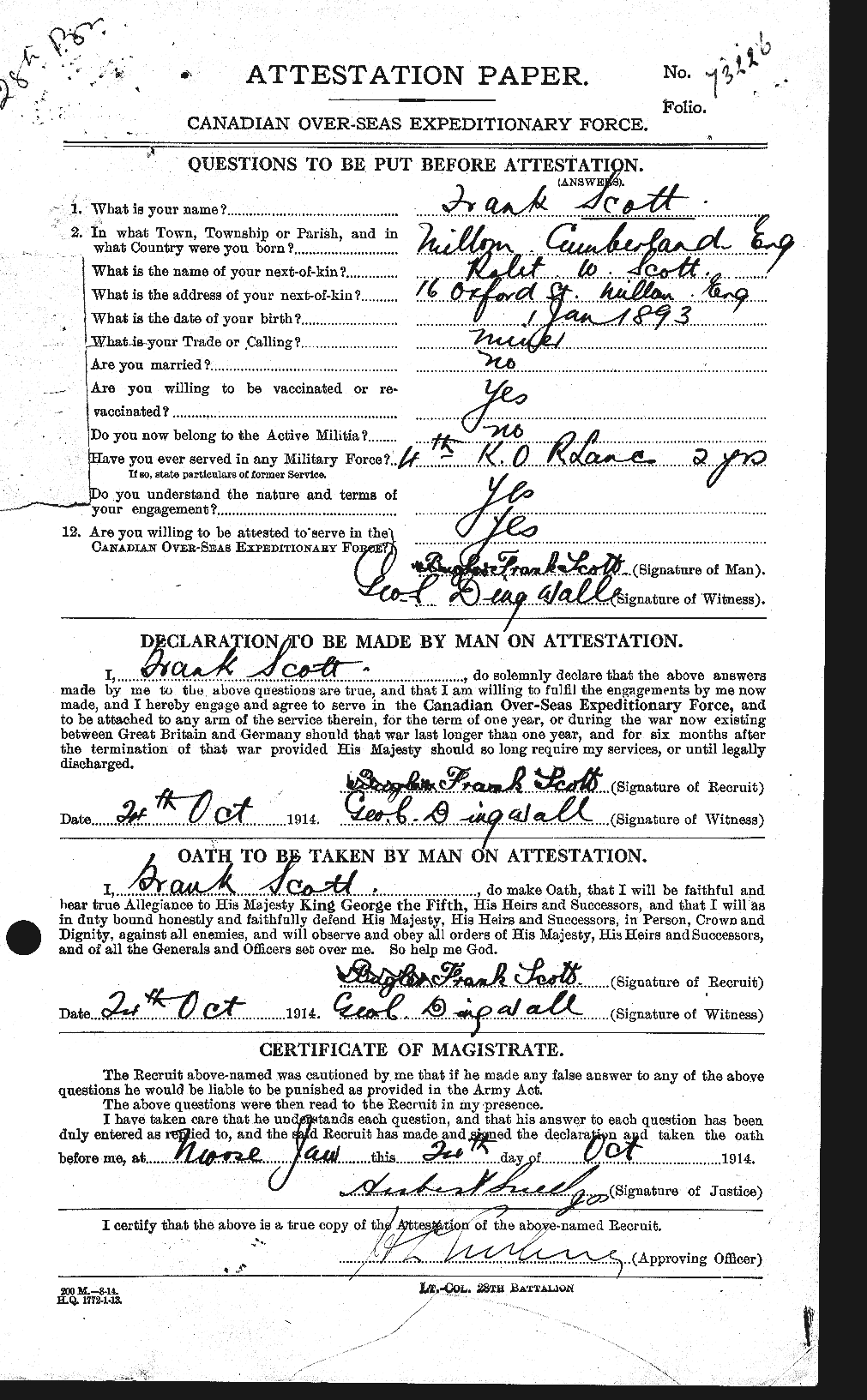 Personnel Records of the First World War - CEF 084711a