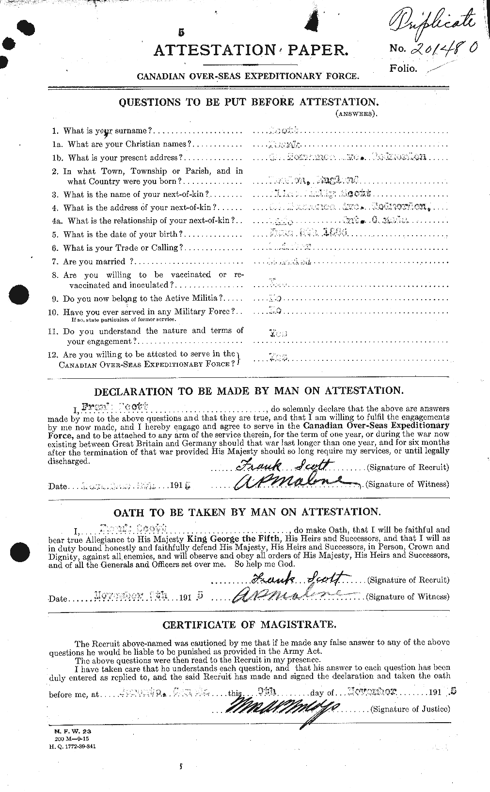 Personnel Records of the First World War - CEF 084712a