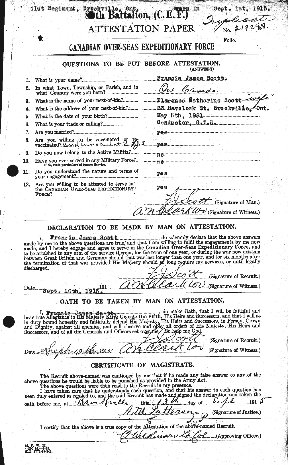 Personnel Records of the First World War - CEF 084720a