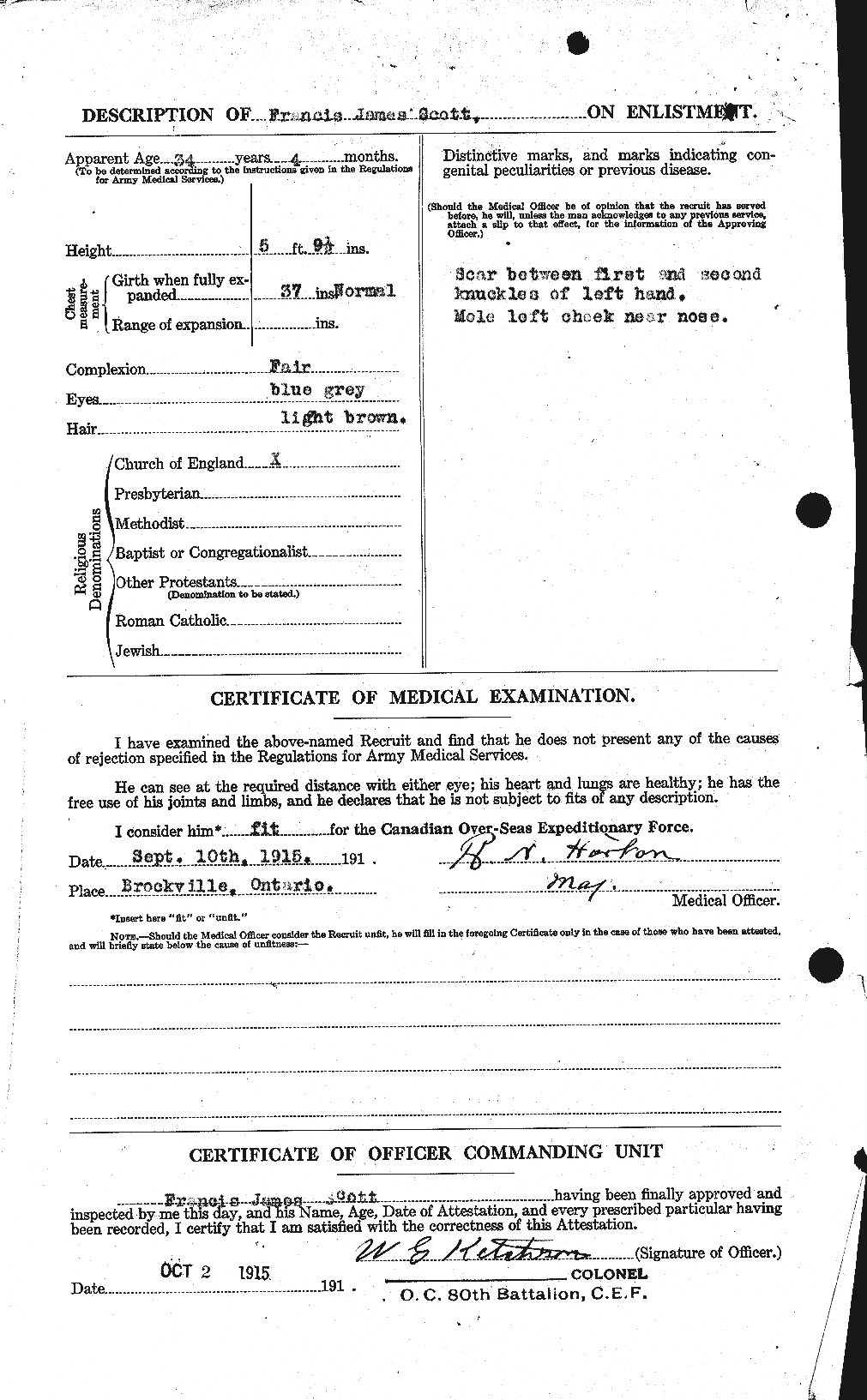 Personnel Records of the First World War - CEF 084720b