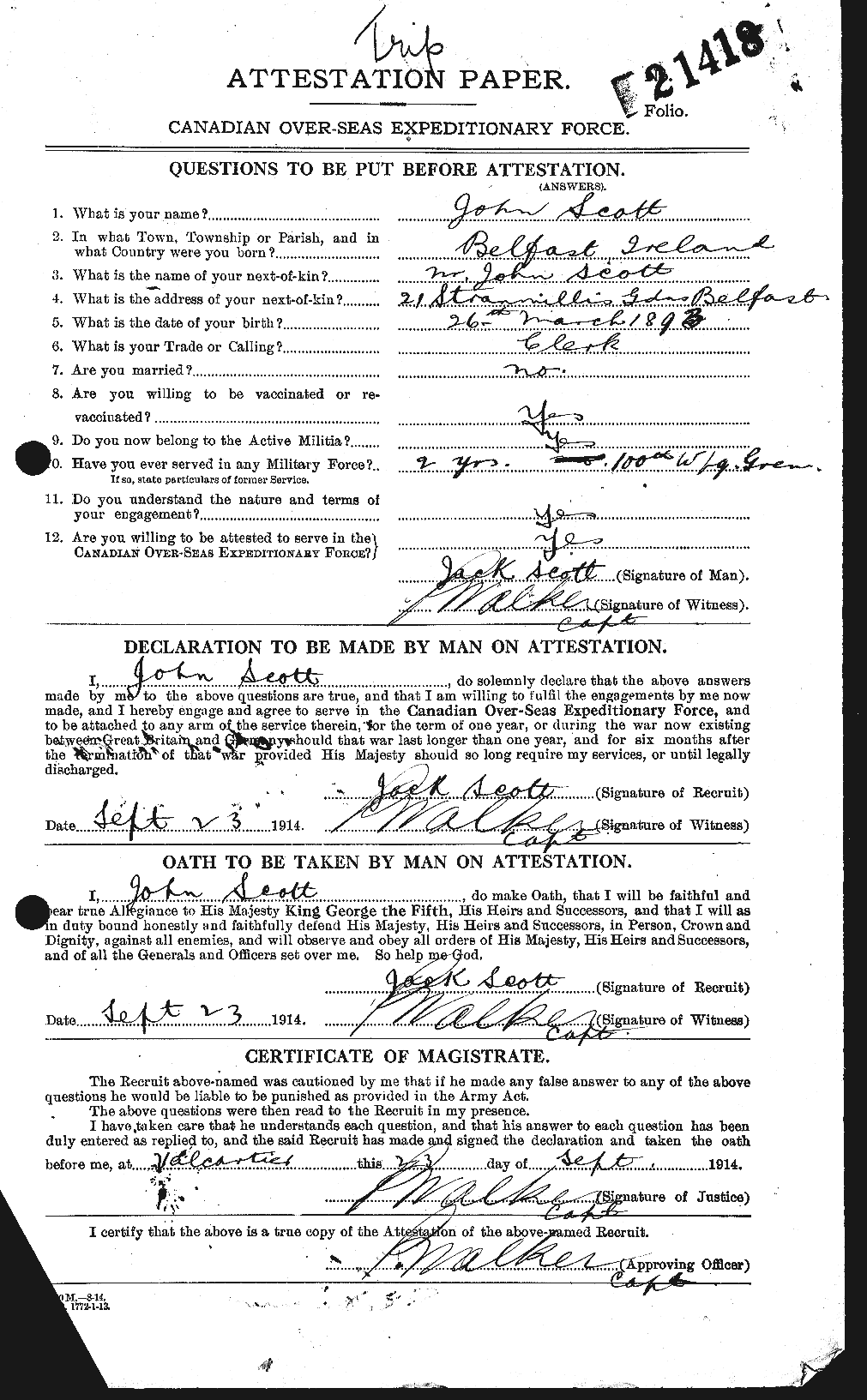 Personnel Records of the First World War - CEF 084895a