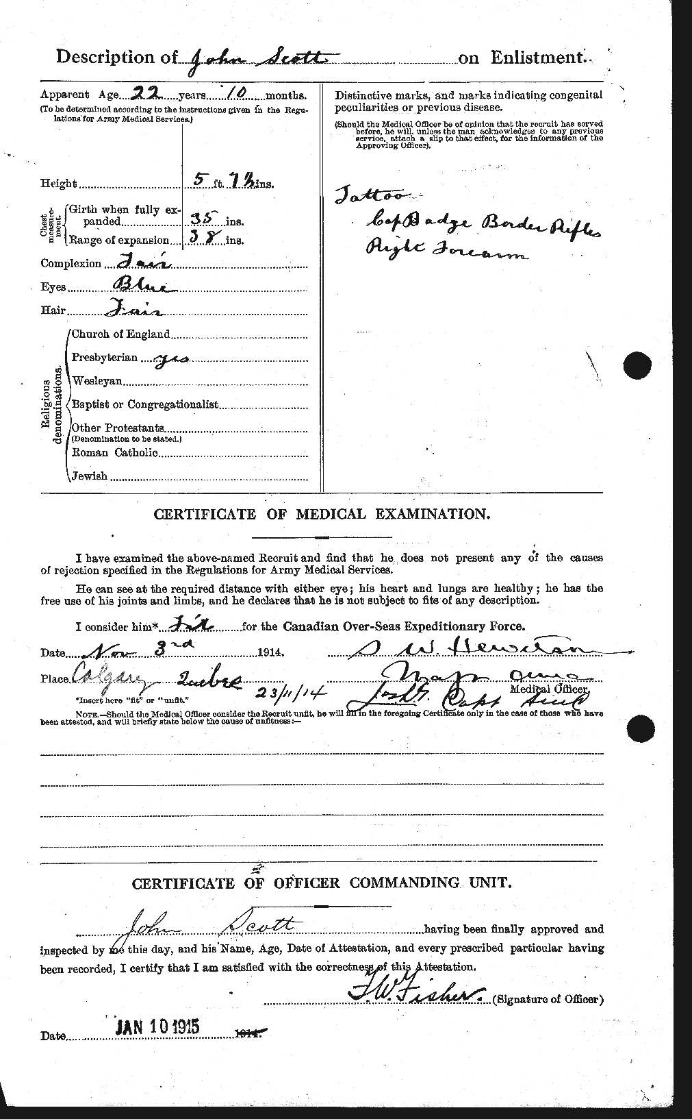 Dossiers du Personnel de la Première Guerre mondiale - CEC 084897b