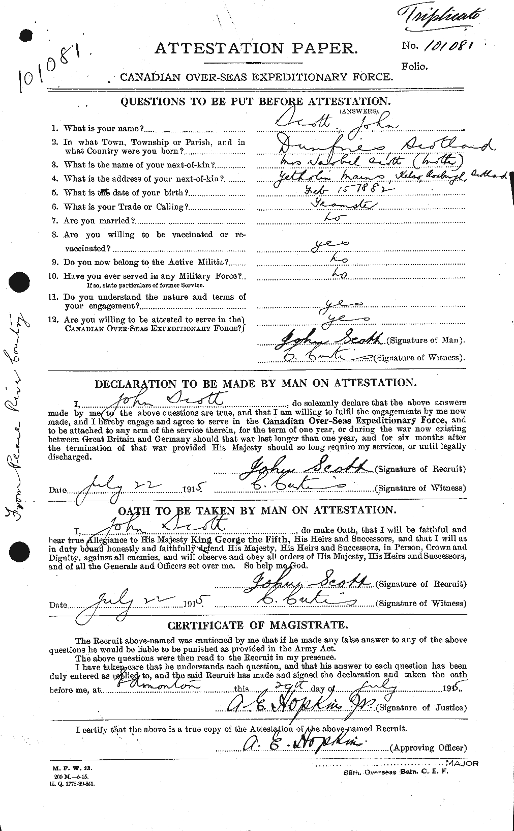 Personnel Records of the First World War - CEF 084898a