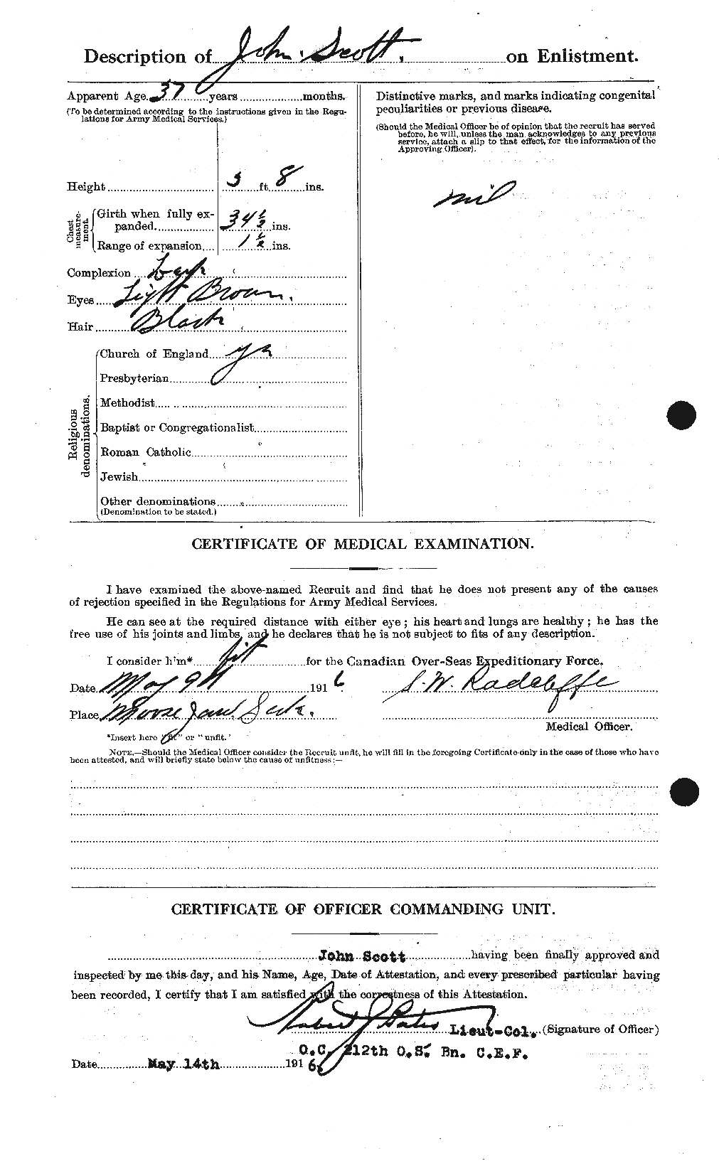 Personnel Records of the First World War - CEF 084912b