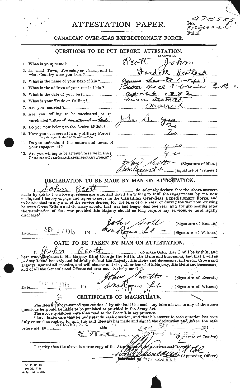 Personnel Records of the First World War - CEF 084917a