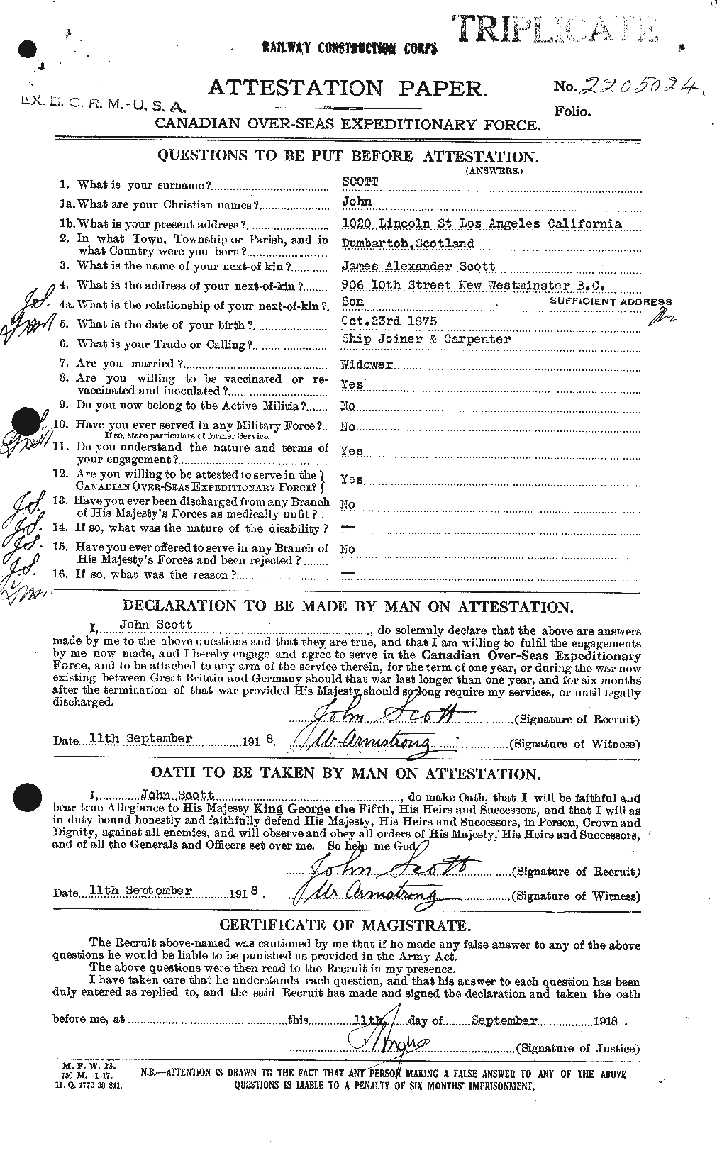 Personnel Records of the First World War - CEF 084920a