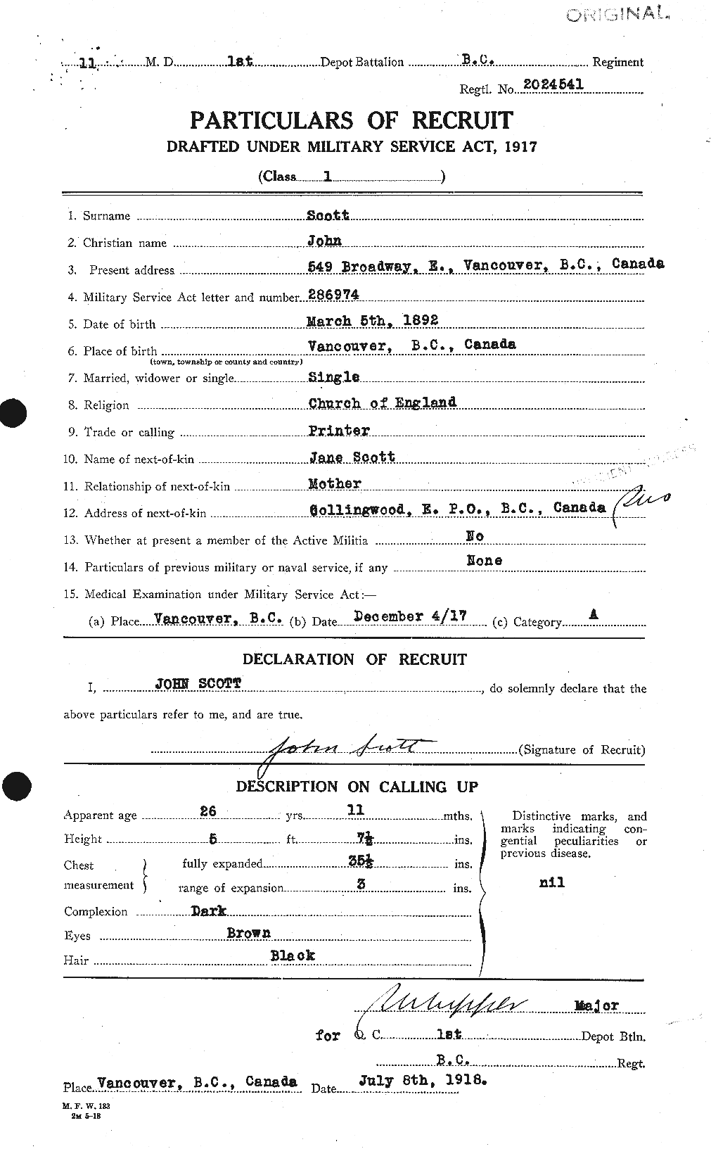 Personnel Records of the First World War - CEF 084932a