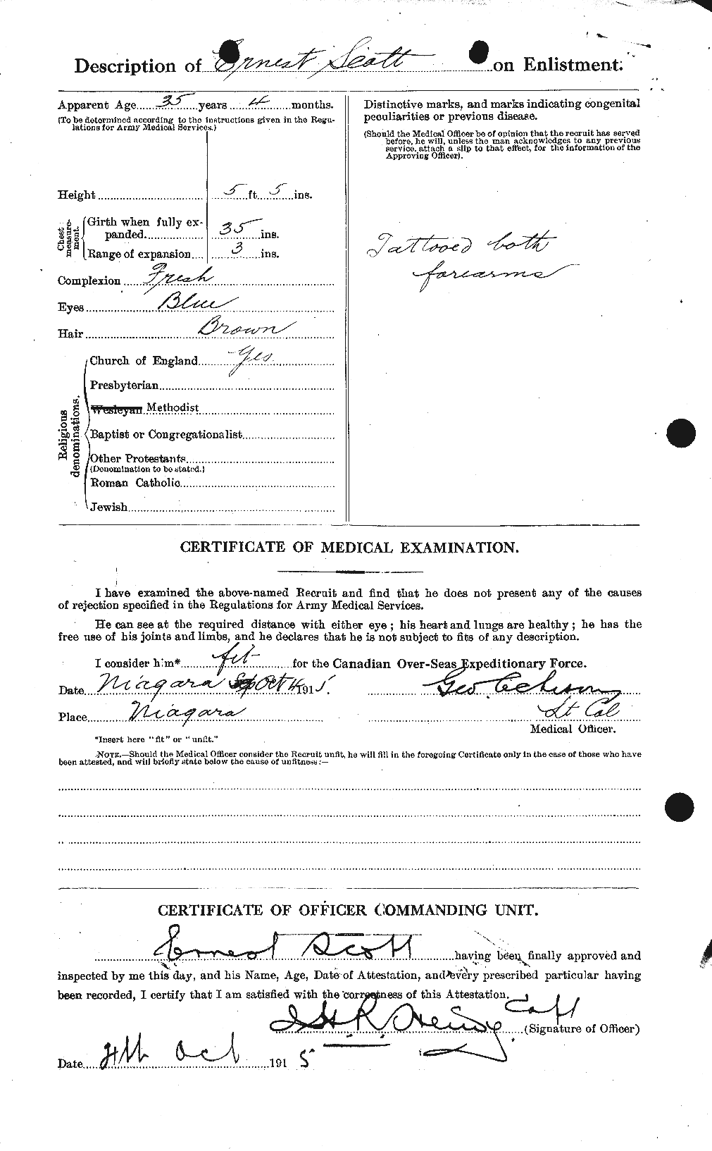 Dossiers du Personnel de la Première Guerre mondiale - CEC 085017b