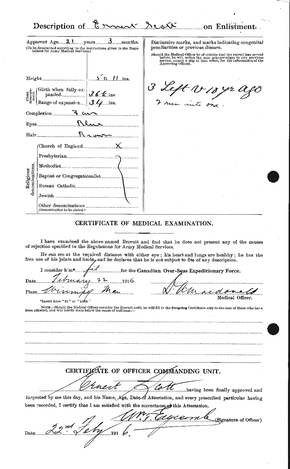 Personnel Records of the First World War - CEF 085018b