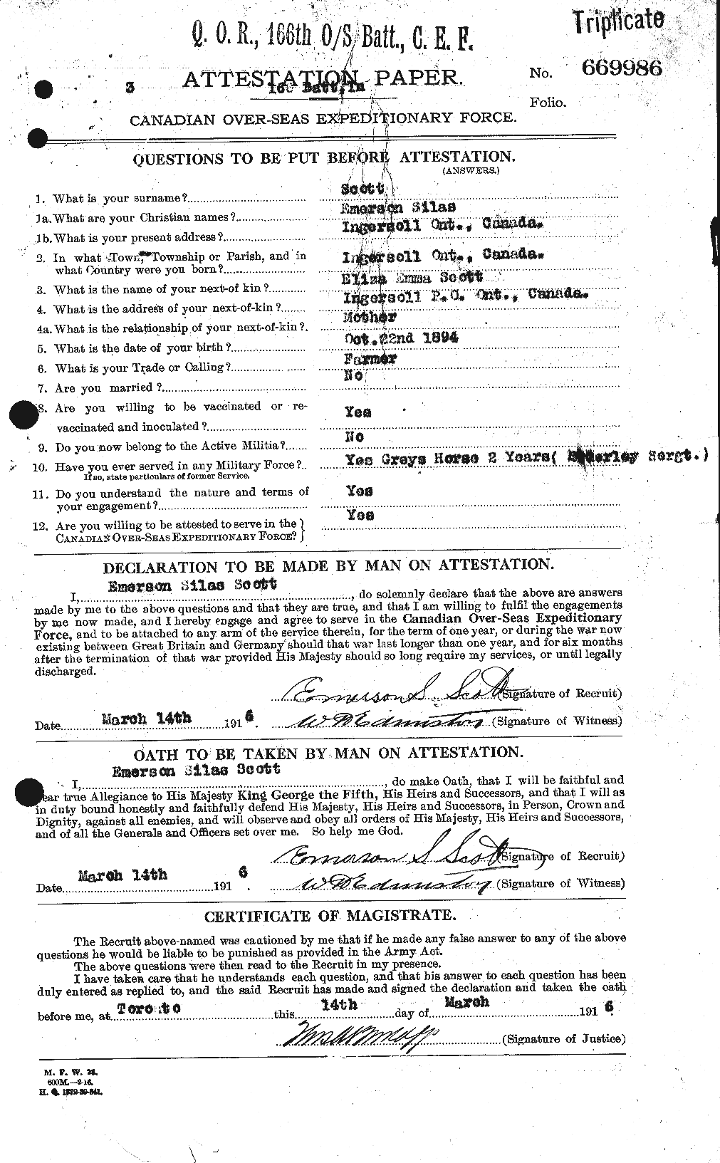 Personnel Records of the First World War - CEF 085029a