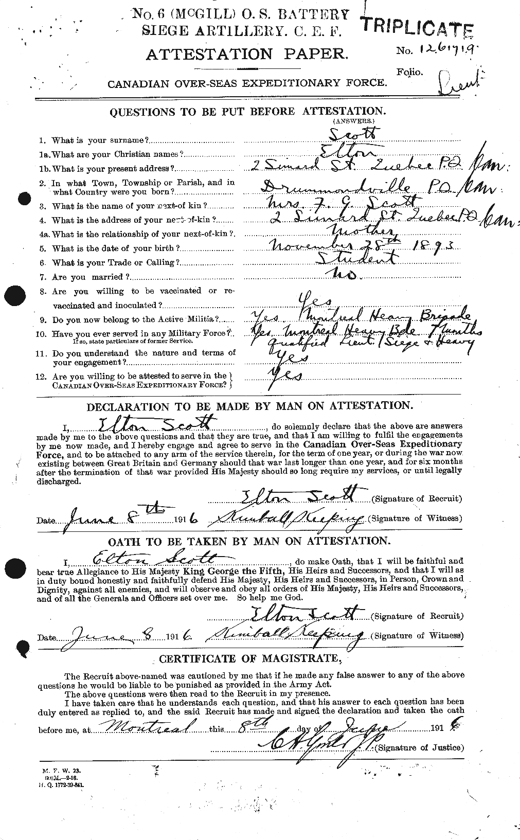 Personnel Records of the First World War - CEF 085031a