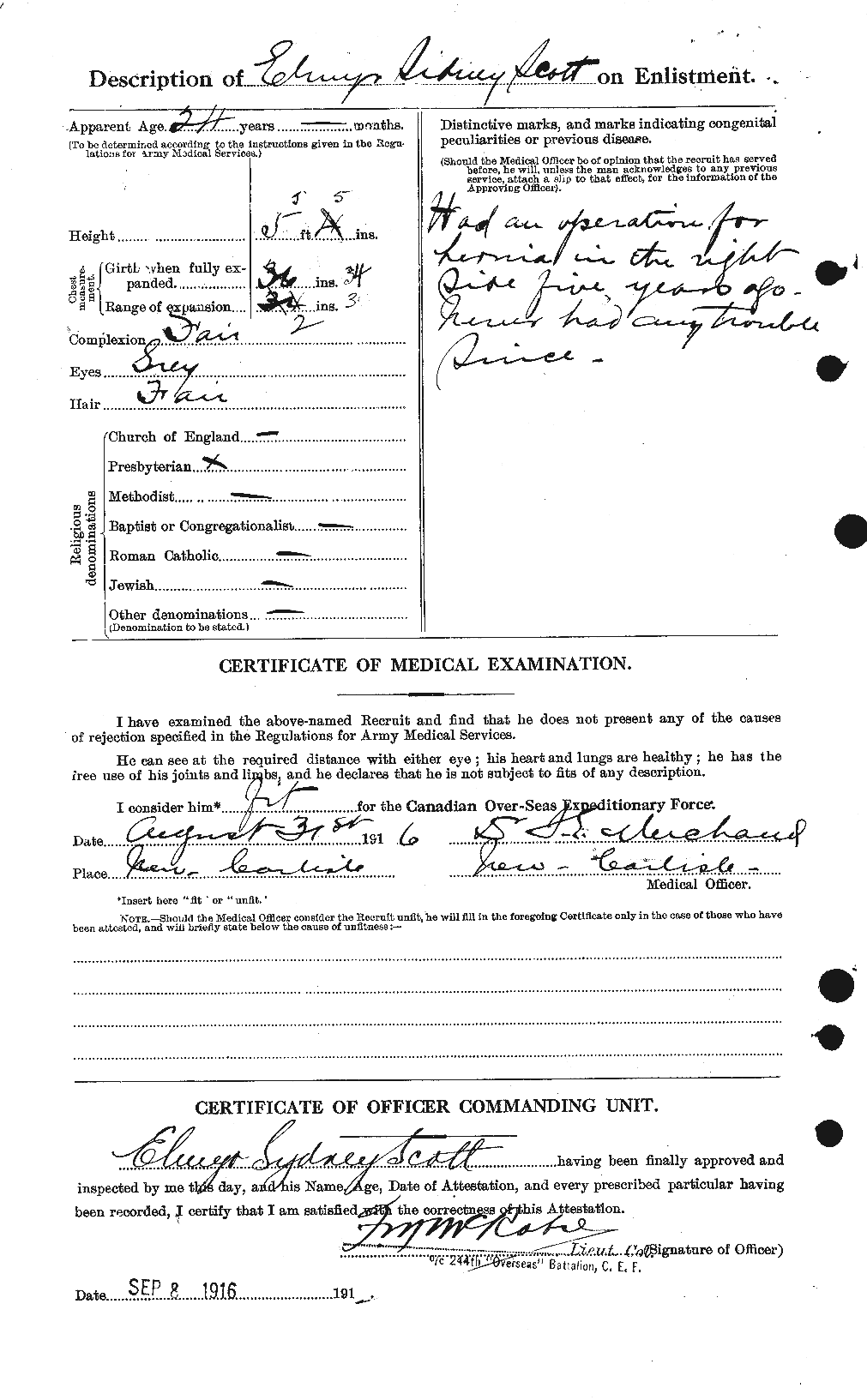 Personnel Records of the First World War - CEF 085032b