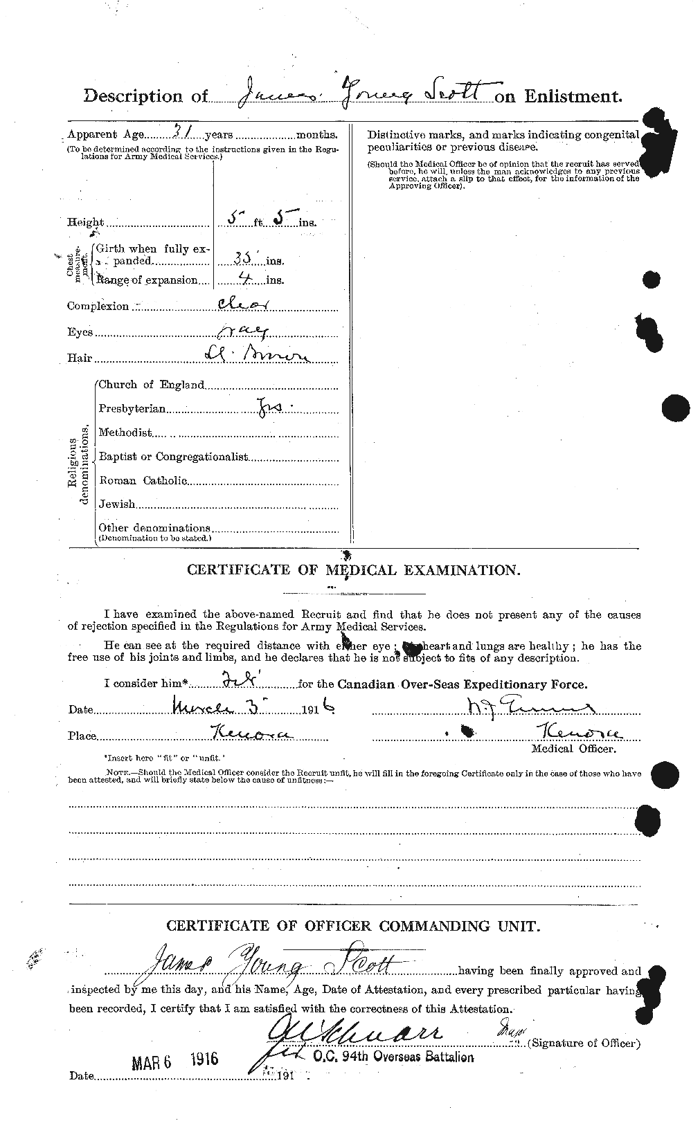 Personnel Records of the First World War - CEF 085165b