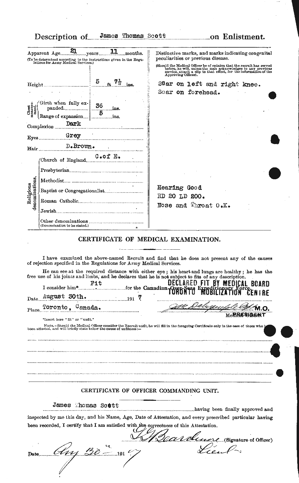 Dossiers du Personnel de la Première Guerre mondiale - CEC 085174b