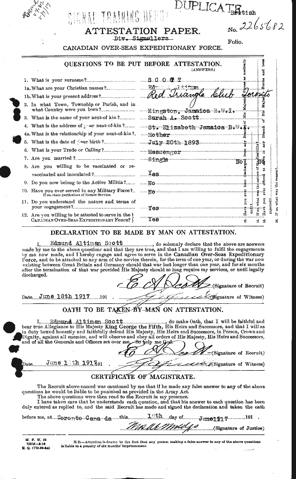 Personnel Records of the First World War - CEF 085332a