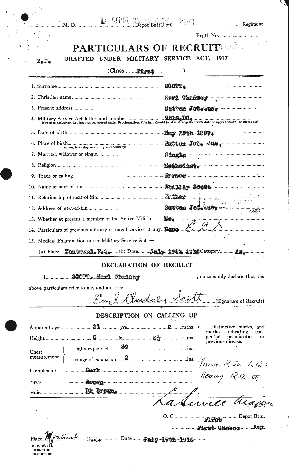 Personnel Records of the First World War - CEF 085340a