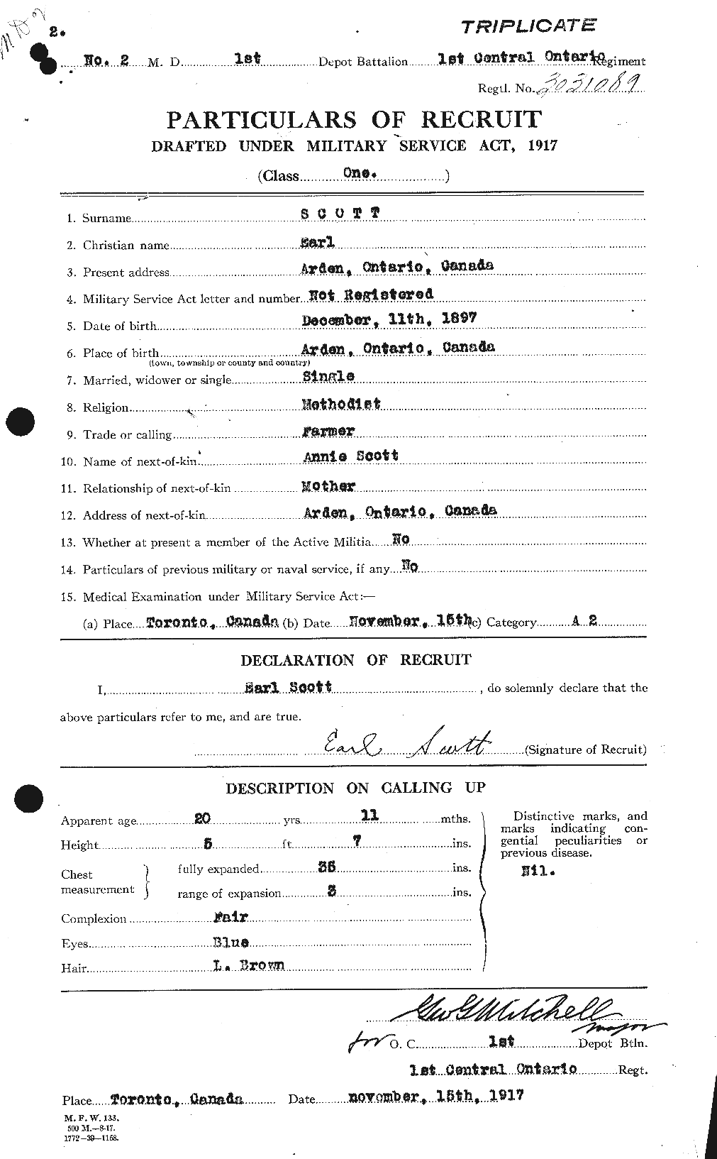 Personnel Records of the First World War - CEF 085344a