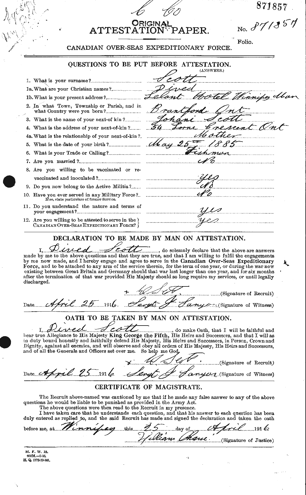 Personnel Records of the First World War - CEF 085366a